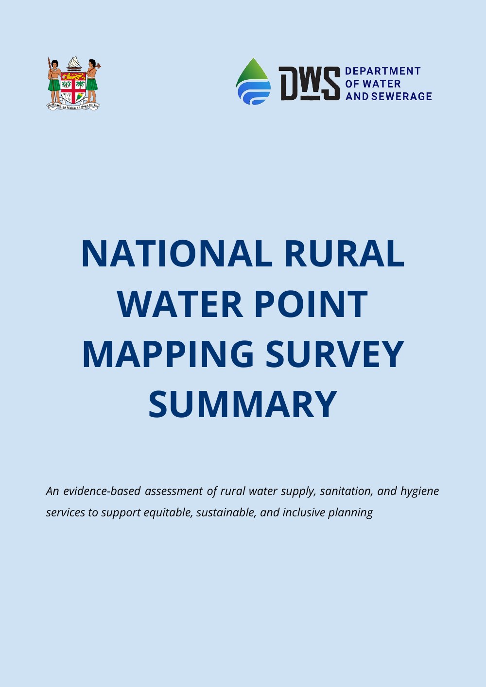 Cover of the National Rural Water Point Mapping Survey Summary